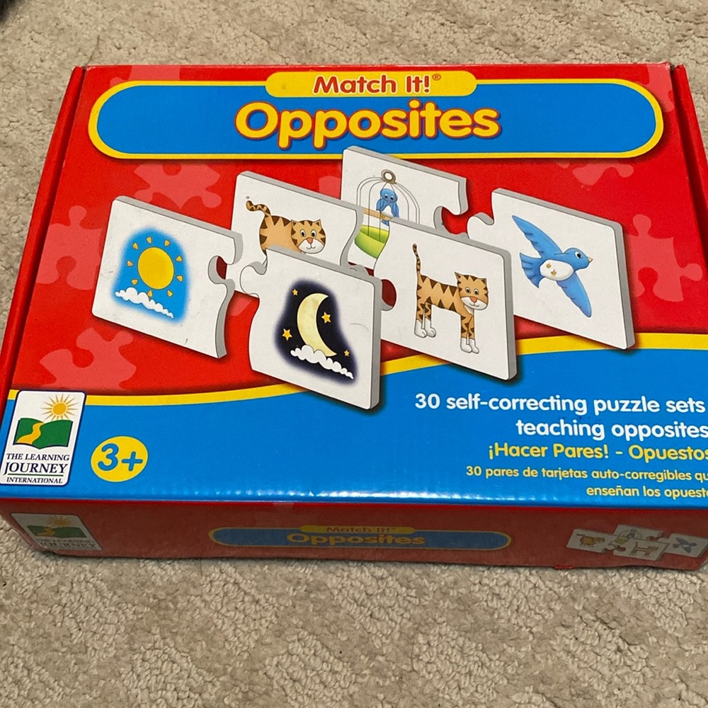 Kids Match It! Opposites puzzle set. Great for teaching opposites. Large pieces.